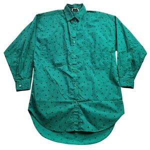 Vintage RICKI Shirt Womens Extra Large Button Down Retro AOP 1980s Long Festival